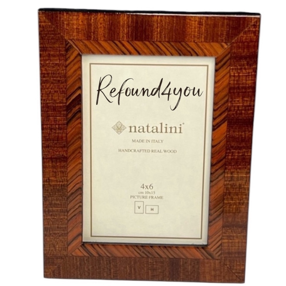 Natalini - ‘Brown Multi Border’ wood picture frame. 4” x 6”. NWT.